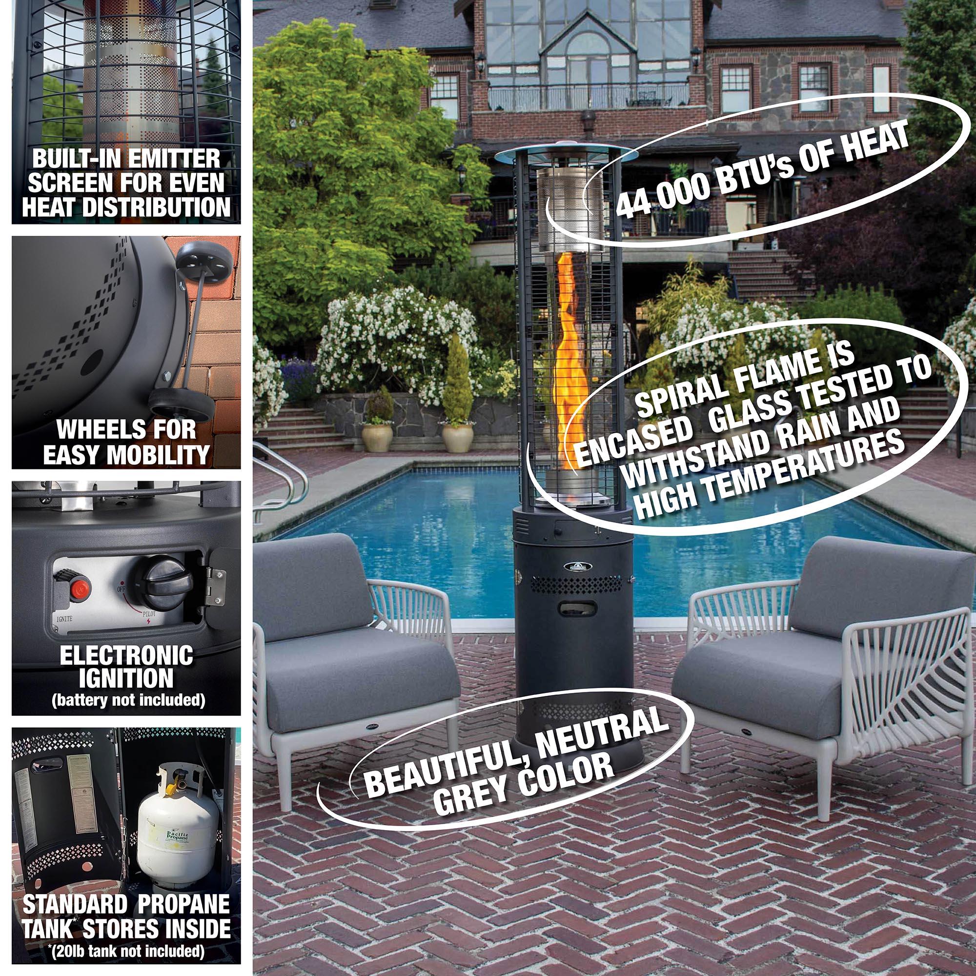 Paramount Kevin Spiral Patio Heater, Grey